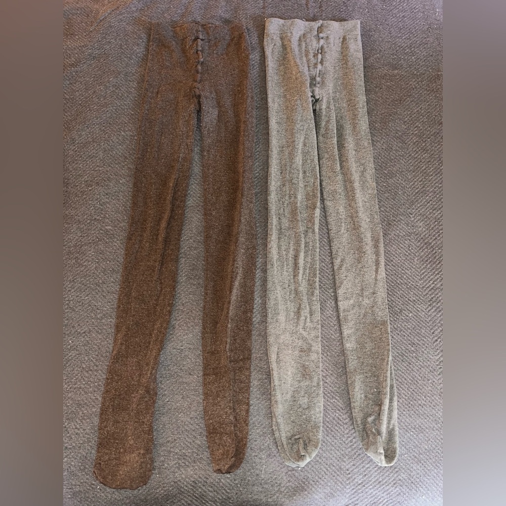 EUC women’s Calzedonia thick tights. Brown & Grey. Size 4